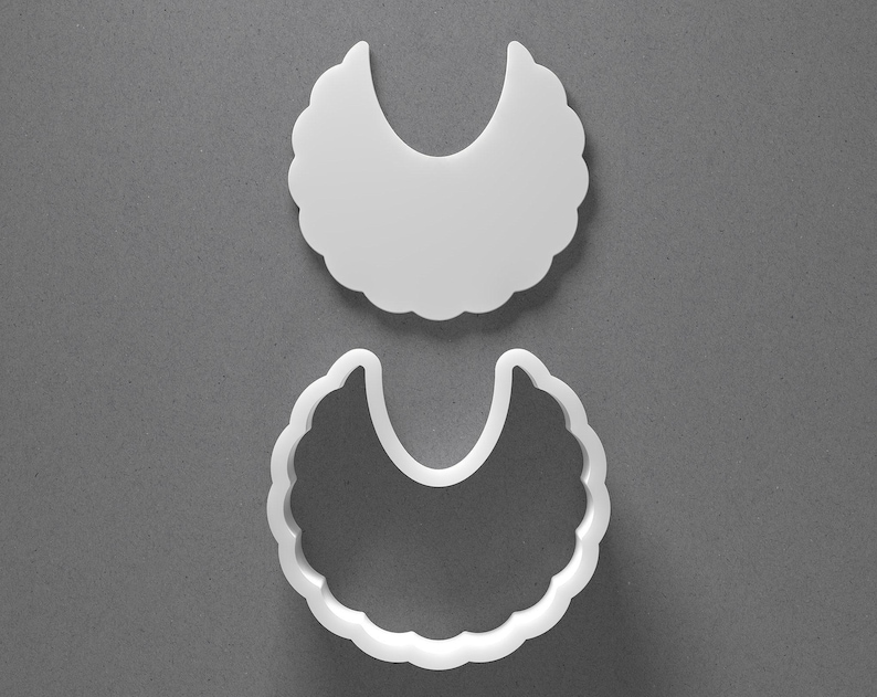 Cortador de galletas con forma de babero para bebé y aretes de arcilla polimérica para baby shower de recién nacido, herramienta de cerámica imagen 1