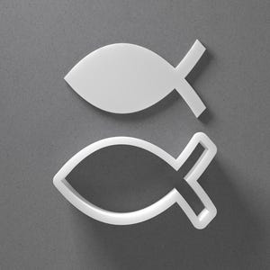 Cortador de galletas con forma de pez Jesús y pendiente de arcilla polimérica Ichtys Ichtus de sardina, herramienta de cerámica