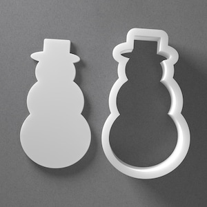 Snowman Christmas Cookie Cutter & Polymer Clay Earring, Pottery Tool image 1