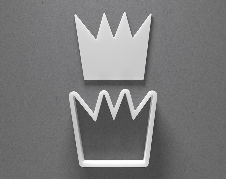 Crown Birthday Party Cookie Cutter From Mini To Large Polymer Clay Jewelry And Earring Cutter Tool Mirrored Pair Set image 1