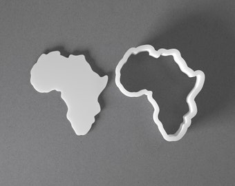 Africa Cookie Cutter - From Mini To Large - African Continent Polymer Clay Jewelry And Earring Cutter Tool - Mirrored Pair Set