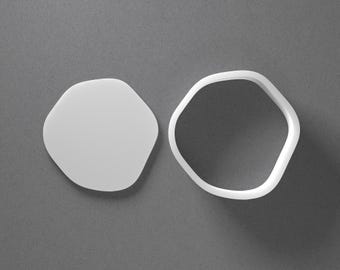 Organic Pebble Cookie Cutter & Oval Irregular Polymer Clay Earring, Pottery Tool
