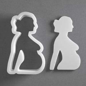 Pregnant Woman Cookie Cutter & Baby Shower Polymer Clay Earring, Pottery Tool image 1