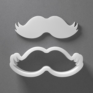 Oldschool Mustache Cookie Cutter - From Mini To Large - Moustache Polymer Clay Jewelry And Earring Cutter Tool - Mirrored Pair Set