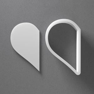 Half Heart Cookie Cutter & Simple Broken Polymer Clay Earring, Pottery Tool image 1