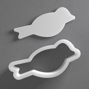 Stylized Bird Cookie Cutter - From Mini To Large - Simple Animal Polymer Clay Jewelry And Earring Cutter Tool - Mirrored Pair Set