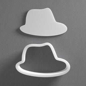 Fedora Hat Cookie Cutter & Polymer Clay Earring, Pottery Tool image 1