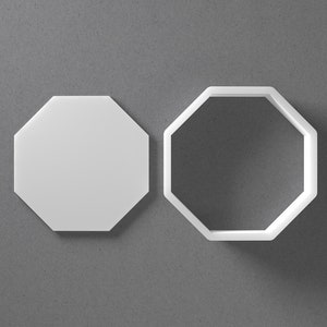 Octagon Cookie Cutter - From Mini To Large - Polygon Polymer Clay Jewelry And Earring Cutter Tool - Mirrored Pair Set