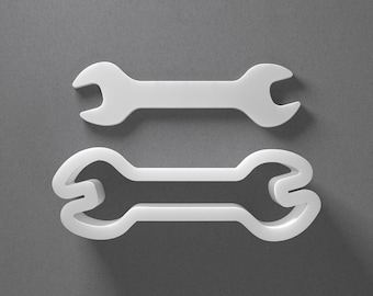 Wrench Cookie Cutter - From Mini To Large - Tool Polymer Clay Jewelry And Earring Cutter Tool - Mirrored Pair Set