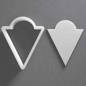 Rounded Top Triangle Cookie Cutter & Polymer Clay Earring, Pottery Tool image 1