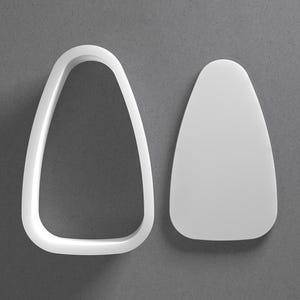 Tall Rounded Triangle Cookie Cutter & Polymer Clay Earring, Pottery Tool image 1