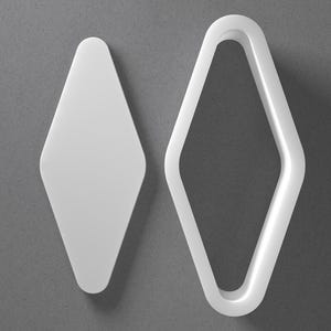 Afgeronde diamant koekjesvormer en druppel juweel polymeerklei oorbel, pottenbakkerstool