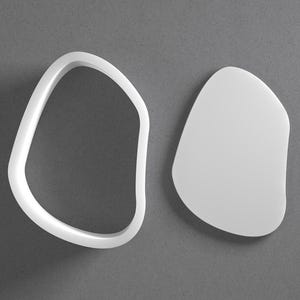 Organic Pebble Cookie Cutter & Oval Irregular Polymer Clay Earring, Pottery Tool