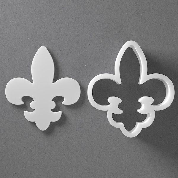 Fleur-De-Lis Cookie Cutter - From Mini To Large - Fleur De Lis Polymer Clay Jewelry And Earring Cutter Tool - Mirrored Pair Set