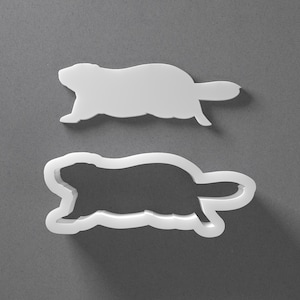 Lopende Groundhog-koekjesuitsteker - van klein tot groot - gestileerde dierlijke polymeerklei sieraden en oorbeluitsteker - set gespiegeld paar