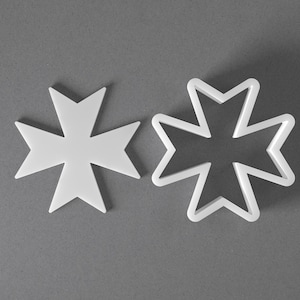 Cortador de galletas con forma de cruz de Malta y pendiente de arcilla polimérica, herramienta de cerámica imagen 1
