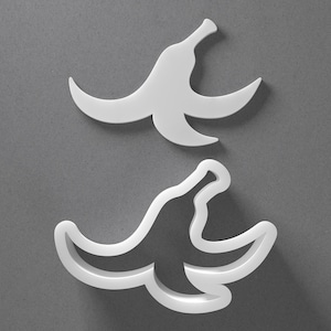 Banana Peel Cookie Cutter & Polymer Clay Earring, Pottery Tool image 1