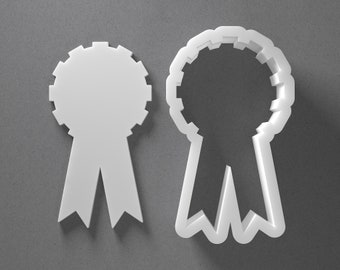 Award Ribbon Cookie Cutter - From Mini To Large - Polymer Clay Jewelry And Earring Cutter Tool - Mirrored Pair Set