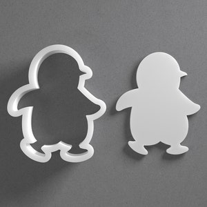 Walking Penguin Cookie Cutter - From Mini To Large - Animal Bird Antarctica Polymer Clay Jewelry And Earring Cutter Tool - Mirrored Pair Set