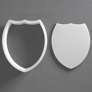Shield Or Badge Cookie Cutter & Polymer Clay Earring, Pottery Tool image 1