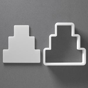 Three Tier Wedding Cake Cookie Cutter & Polymer Clay Earring, Pottery Tool image 1