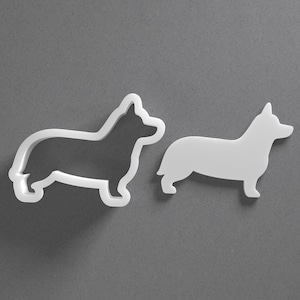 Corgi Cookie Cutter - From Mini To Large - Dog Breed Polymer Clay Jewelry And Earring Cutter Tool - Mirrored Pair Set