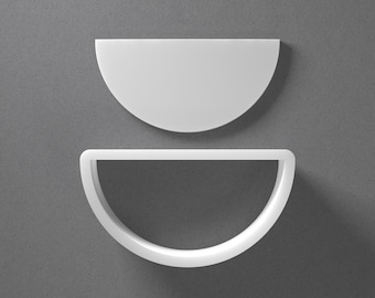 Half Circle Cookie Cutter & Semicircle Polymer Clay Earring, Pottery Tool