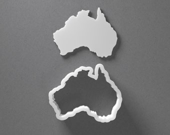 Australia Cookie Cutter - From Mini To Large - Australian Continent Polymer Clay Jewelry And Earring Cutter Tool - Mirrored Pair Set