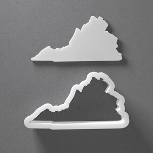 Virginia State Cookie Cutter & USA Shape Outline Polymer Clay Earring, Pottery Tool image 1