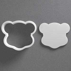 Teddy Bear Head Cookie Cutter - From Mini To Large - Animal Face Polymer Clay Jewelry And Earring Cutter Tool - Mirrored Pair Set