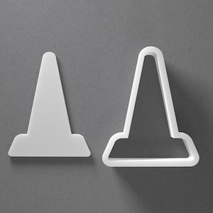 Traffic Cone Cookie Cutter & Polymer Clay Earring, Pottery Tool image 1
