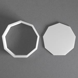 Nonagon Cookie Cutter & Polygon Polymer Clay Earring, Pottery Tool image 1