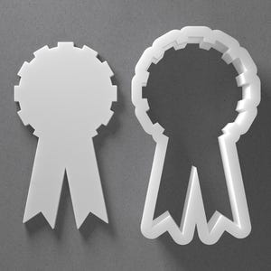 Award Ribbon Cookie Cutter & Polymer Clay Earring, Pottery Tool image 1