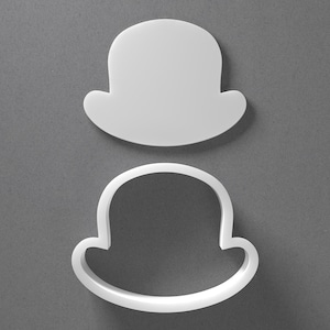 Bowler Hat Cookie Cutter & Polymer Clay Earring, Pottery Tool