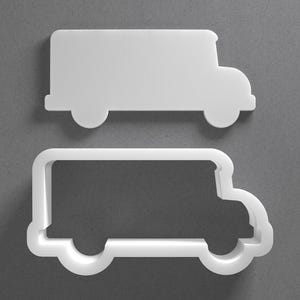 School Bus Cookie Cutter & Car Vehicle Polymer Clay Earring, Pottery Tool image 1