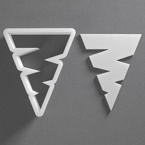 Lightning Bolt ZigZag Cutter - From Mini To Large - Tornado Zig Zag Polymer Clay Jewelry And Earring Cutter Tool - Mirrored Pair Set