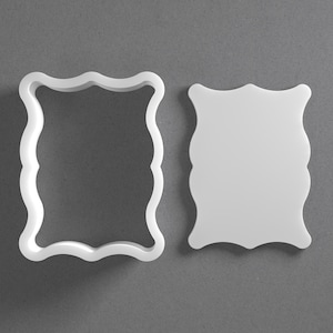 Plaque Cookie Cutter - Von Mini bis Groß - Ornament Rahmen Polymer Clay Schmuck und Ohrring Cutter Werkzeug - Gespiegeltes Paar Set