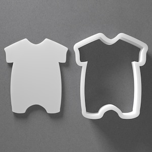 Baby Romper Outfit Cookie Cutter & Bodysuit Toddler Polymer Clay Earring, Pottery Tool image 1