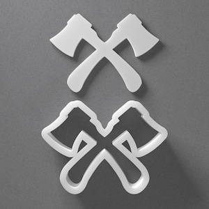 Crossed Axes Cookie Cutter & Lumberjack Polymer Clay Earring, Pottery Tool image 1