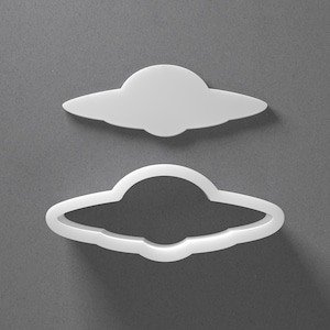 Flying Saucer Cookie Cutter - From Mini To Large - UFO Aliens Polymer Clay Jewelry And Earring Cutter Tool - Mirrored Pair Set
