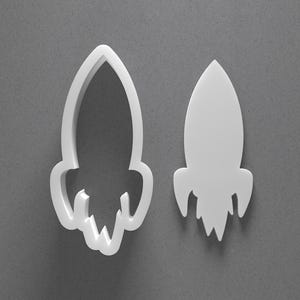 Rocket Cookie Cutter & Rocketship Spaceship Polymer Clay Earring, Pottery Tool image 1