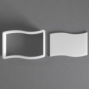 Simple Flag Cookie Cutter - From Mini To Large - Waving Flag Polymer Clay Jewelry And Earring Cutter Tool - Mirrored Pair Set