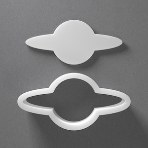 Saturn Cookie Cutter & Planet With Rings Polymer Clay Earring, Pottery Tool image 1