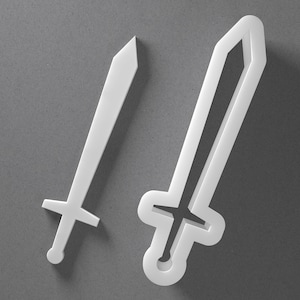 Sword Cookie Cutter & Polymer Clay Earring, Pottery Tool image 1