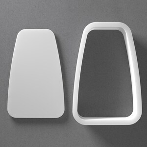 Tapered Rectangle Cookie Cutter & Rounded Polymer Clay Earring, Pottery Tool image 1