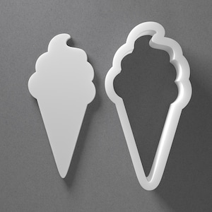 Eistüte Ausstechform - Von Mini bis Groß - Eiscreme Polymer Clay Schmuck und Ohrring Ausstechform - gespiegeltes Paar Set