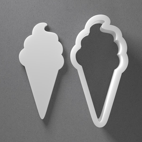 Ice Cream Cone Cookie Cutter - From Mini To Large - Icecream Polymer Clay Jewelry And Earring Cutter Tool - Mirrored Pair Set