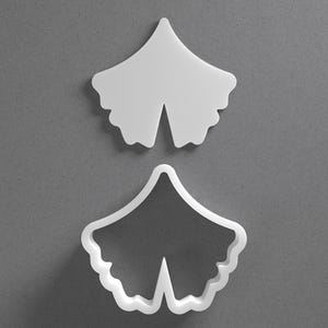 Ginkgo Biloba Leaf Cookie Cutter & Organic Plant Shape Polymer Clay Earring, Pottery Tool image 1