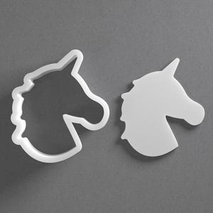 Unicorn Head Cookie Cutter - From Mini To Large - Polymer Clay Jewelry And Earring Cutter Tool - Mirrored Pair Set
