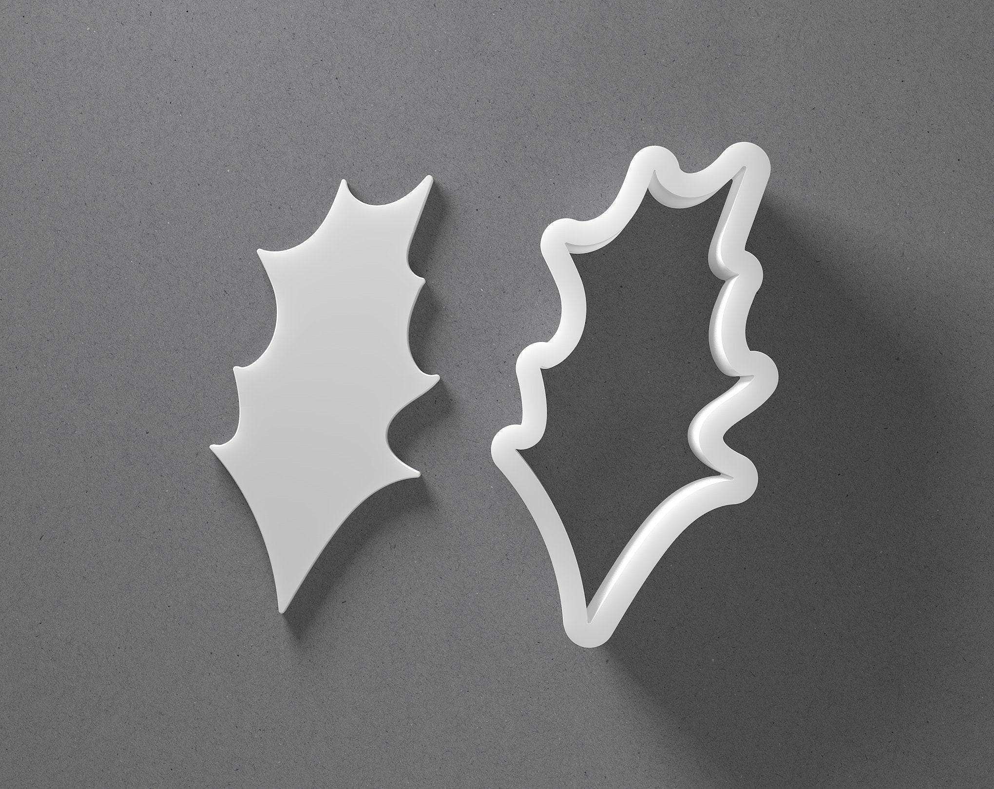 Tagliabiscotti a forma di piccola foglia di agrifoglio, 3 x 2